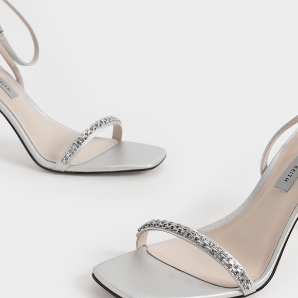 Charles and Keith silver heels. Heels height is 7-8 cm. I have never worn. - Picture 6 of 9